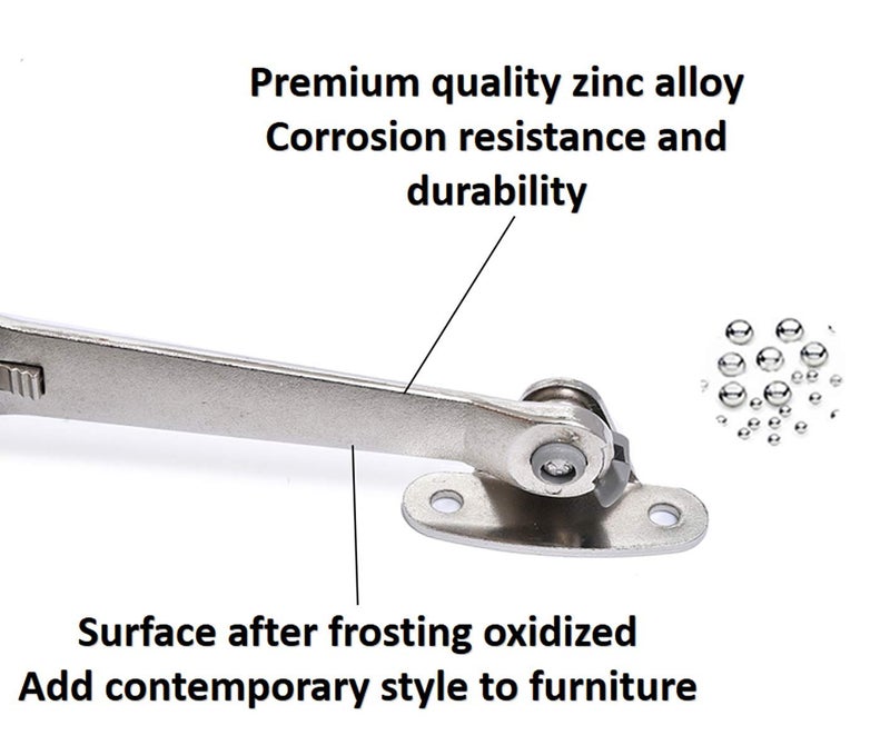 MOYODOR Lid Stay Hinge in Satin Nickel MOYODOR Folding Lid Hinge with Soft Close, Perfect for Toy Box/Kitchen/Wardrobe/Cabinet Door, 35lb (Modern Style 1pair) - Image 2